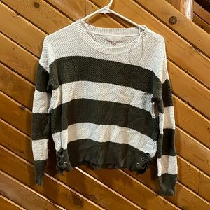 Pink Republic olive green and khaki sweater